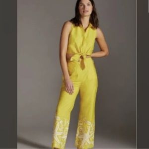 Anthro Maeve - 2 piece yellow pants and top set